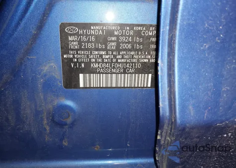 2017 Hyundai Elantra Se from USA, damaged, VIN KMHD84LF0HU142110